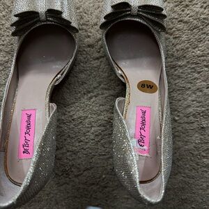 Betsey Johnson Glittering Silver Heels